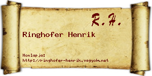 Ringhofer Henrik névjegykártya